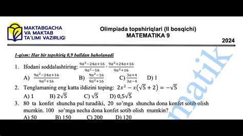 Matematika 5 sinf.Yechimlari 2 qism .